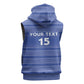 Custom Liberia Football Sleeveless Hoodie African Tribal Pattern - Blue Jersey - African Pride