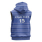 Custom Liberia Football Sleeveless Zip Hoodie African Tribal Pattern - Blue Jersey - African Pride