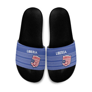 Liberia Football Slide Sandals Women Blue Jersey