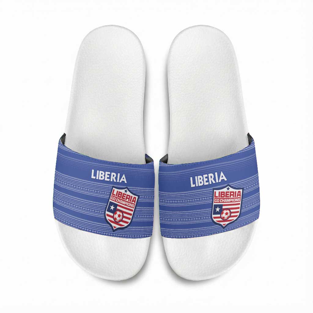 Liberia Football Slide Sandals Women Blue Jersey