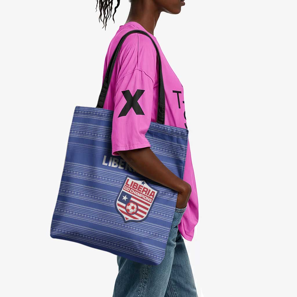 Liberia Football Tote Bag Women Blue Jersey