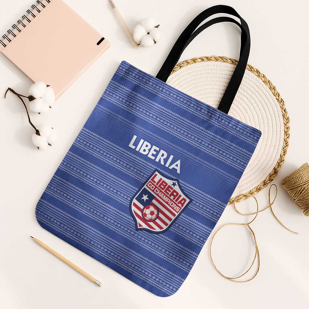 Liberia Football Tote Bag Women Blue Jersey