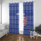Liberia Football Window Curtain African Tribal Pattern - Blue Jersey - African Pride