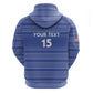 Custom Liberia Football Zip Hoodie African Tribal Pattern - Blue Jersey - African Pride
