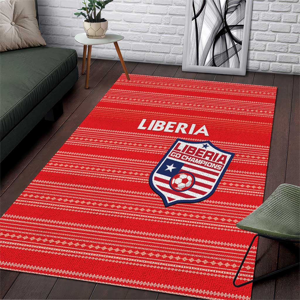 Liberia Football Area Rug African Tribal Pattern - Red Jersey - African Pride