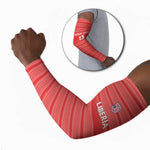 Custom Liberia Football Arm Sleeves Women Red Jersey