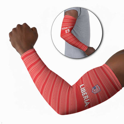 Custom Liberia Football Arm Sleeves Women Red Jersey