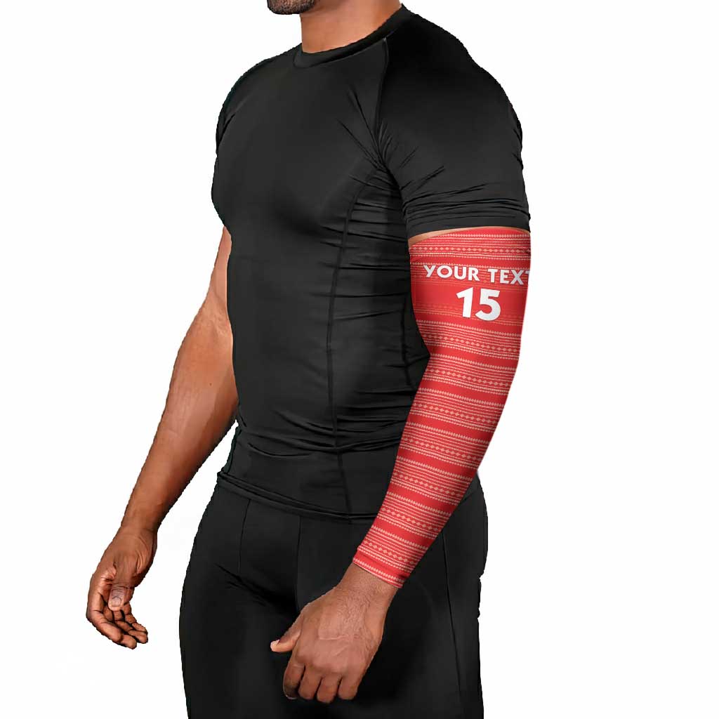 Custom Liberia Football Arm Sleeves Women Red Jersey