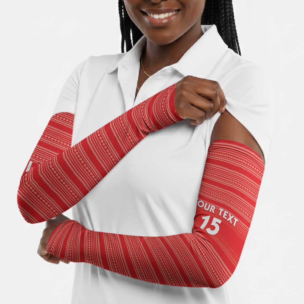 Custom Liberia Football Arm Sleeves Women Red Jersey