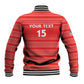 Custom Liberia Football Baseball Jacket African Tribal Pattern - Red Jersey - African Pride