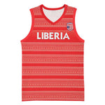 Custom Liberia Football Basketball Jersey African Tribal Pattern - Red Jersey LT15