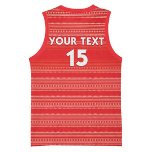Custom Liberia Football Basketball Jersey African Tribal Pattern - Red Jersey LT15