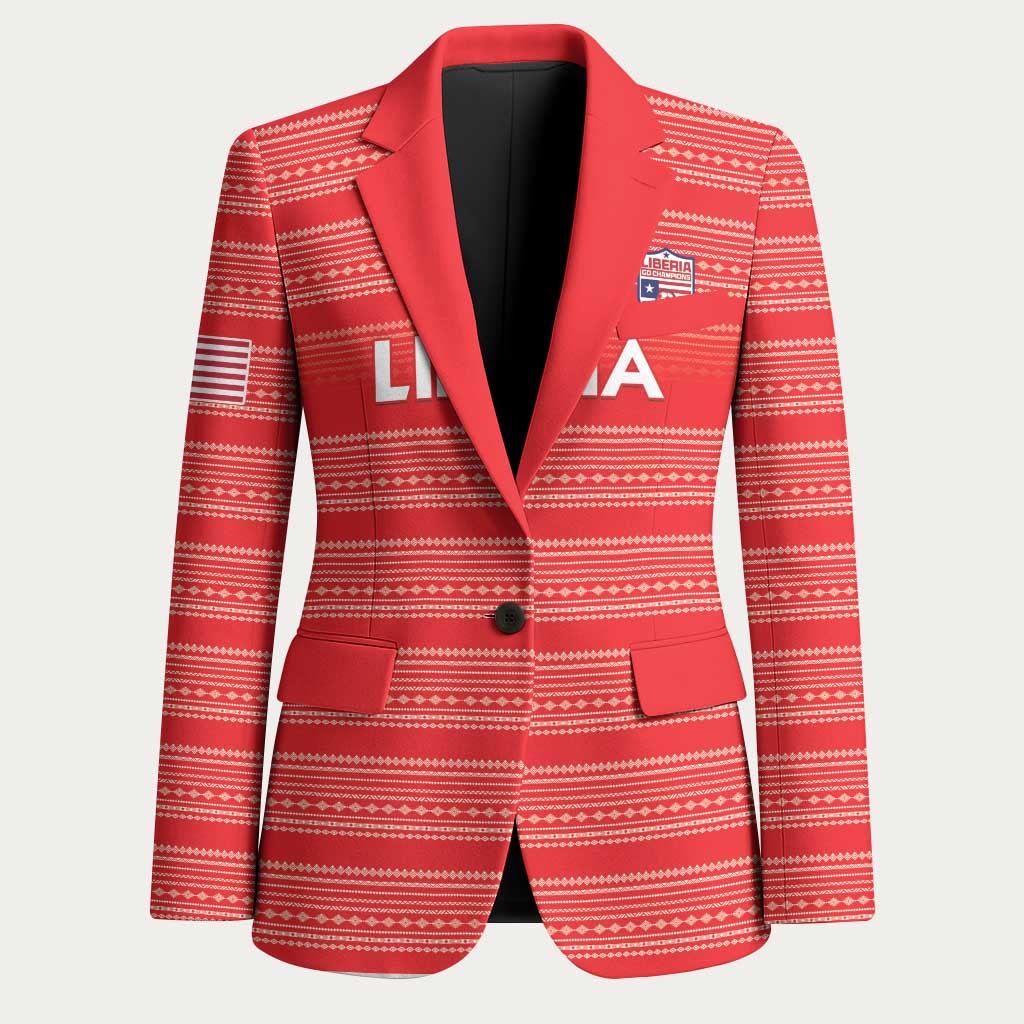 Custom Liberia Football Blazer Women Red Jersey