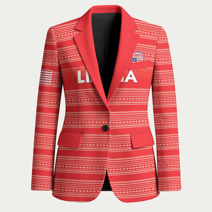 Custom Liberia Football Blazer Women Red Jersey