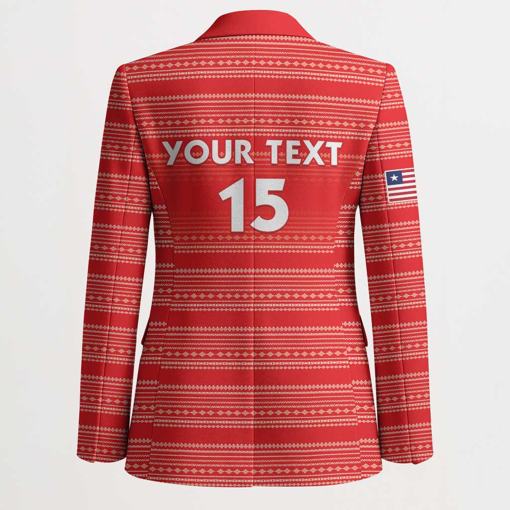 Custom Liberia Football Blazer Women Red Jersey