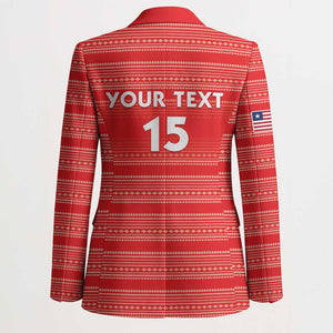 Custom Liberia Football Blazer Women Red Jersey