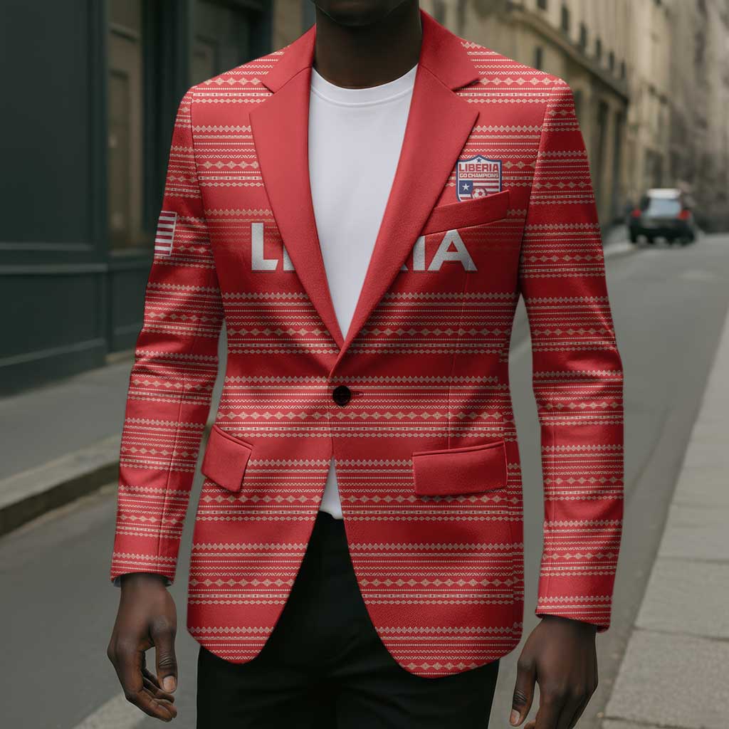 Custom Liberia Football Blazer Women Red Jersey