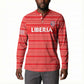 Custom Liberia Football Button Sweatshirt Women Red Jersey