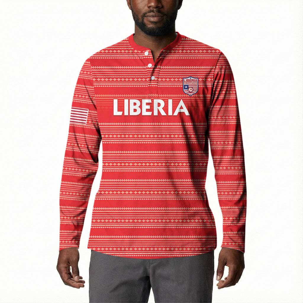 Custom Liberia Football Button Sweatshirt Women Red Jersey