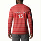 Custom Liberia Football Button Sweatshirt Women Red Jersey