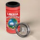 Custom Liberia Football 4 in 1 Can Cooler Tumbler African Tribal Pattern - Red Jersey - African Pride