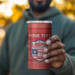 Custom Liberia Football 4 in 1 Can Cooler Tumbler African Tribal Pattern - Red Jersey - African Pride