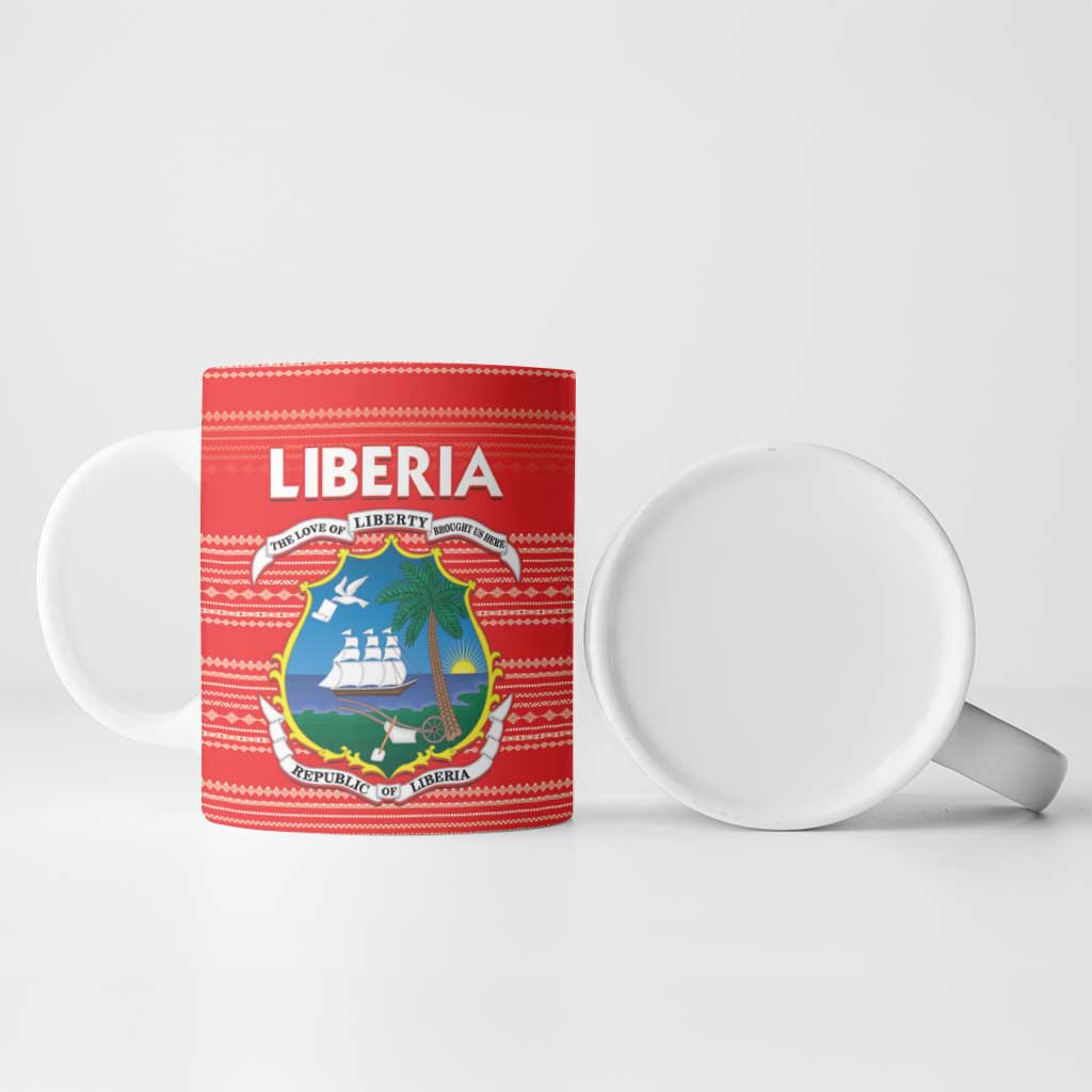 Custom Liberia Football Ceramic Mug Women Red Jersey