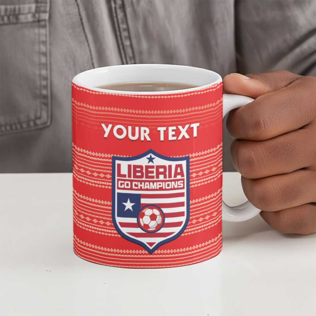 Custom Liberia Football Ceramic Mug Women Red Jersey