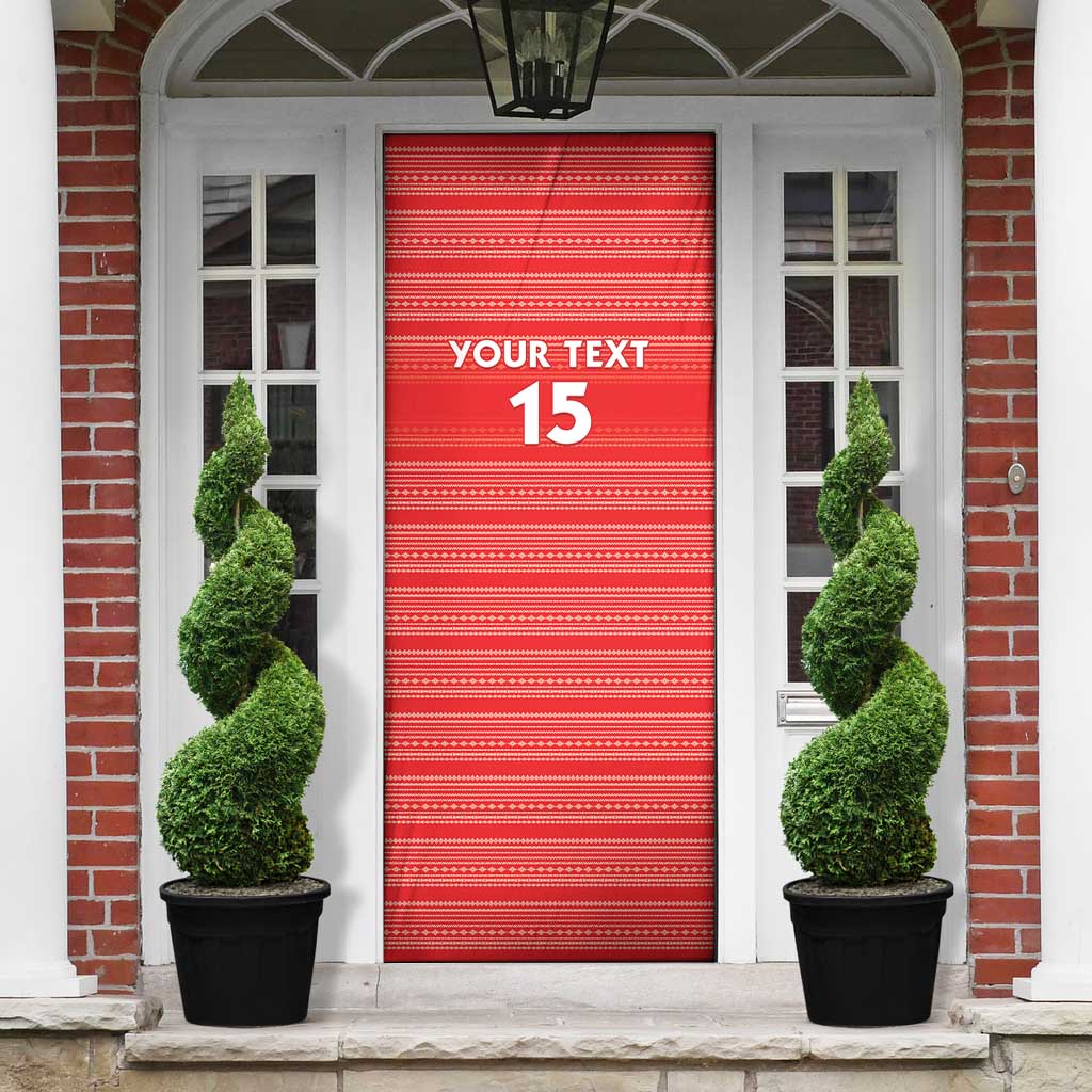 Custom Liberia Football Door Cover Women Red Jersey