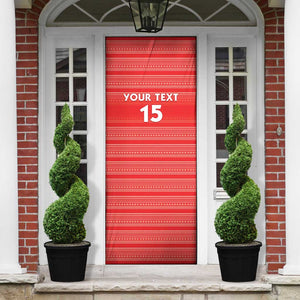 Custom Liberia Football Door Cover Women Red Jersey