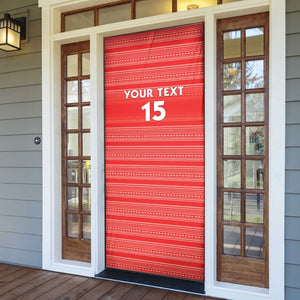 Custom Liberia Football Door Cover Women Red Jersey