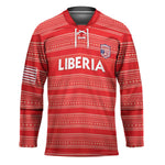 Custom Liberia Football Hockey Jersey Women Red Jersey