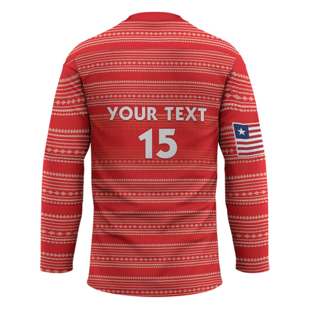 Custom Liberia Football Hockey Jersey Women Red Jersey