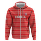 Custom Liberia Football Hoodie African Tribal Pattern - Red Jersey - African Pride