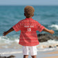 Custom Liberia Football Kid Hawaiian Shirt African Tribal Pattern - Red Jersey - African Pride