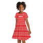 Custom Liberia Football Kid Short Sleeve Dress African Tribal Pattern - Red Jersey - African Pride