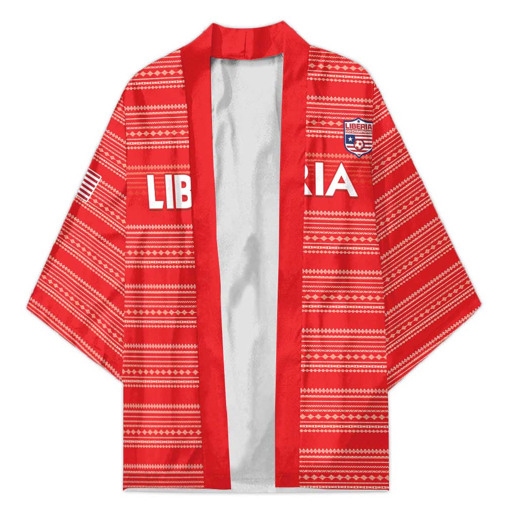 Custom Liberia Football Kimono Women Red Jersey