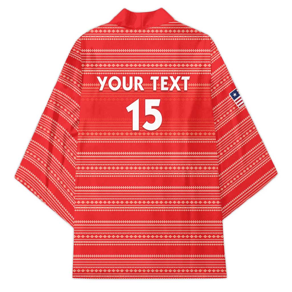 Custom Liberia Football Kimono Women Red Jersey