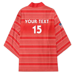 Custom Liberia Football Kimono Women Red Jersey