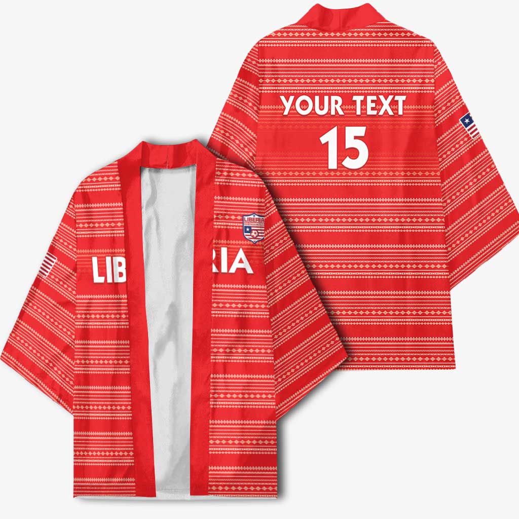Custom Liberia Football Kimono Women Red Jersey
