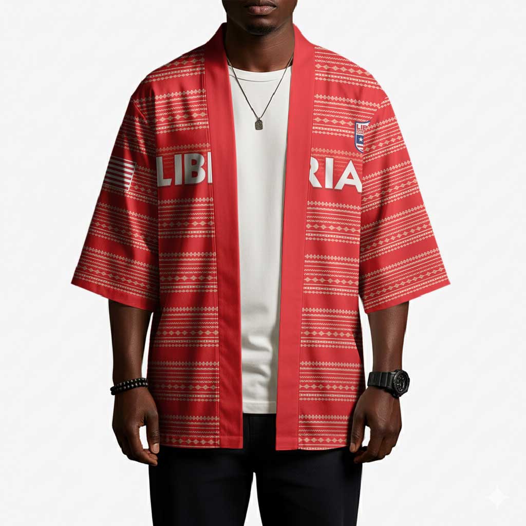 Custom Liberia Football Kimono Women Red Jersey