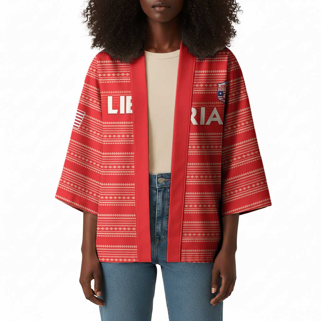 Custom Liberia Football Kimono Women Red Jersey