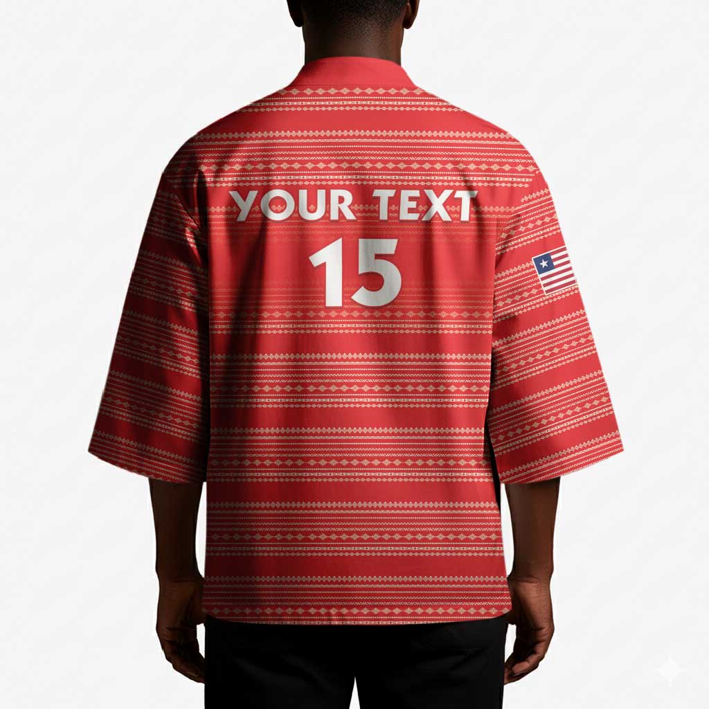 Custom Liberia Football Kimono Women Red Jersey