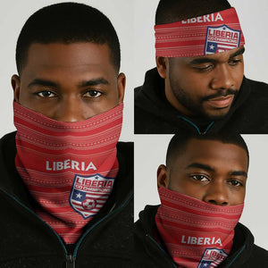 Liberia Football Neck Gaiter African Tribal Pattern - Red Jersey LT15