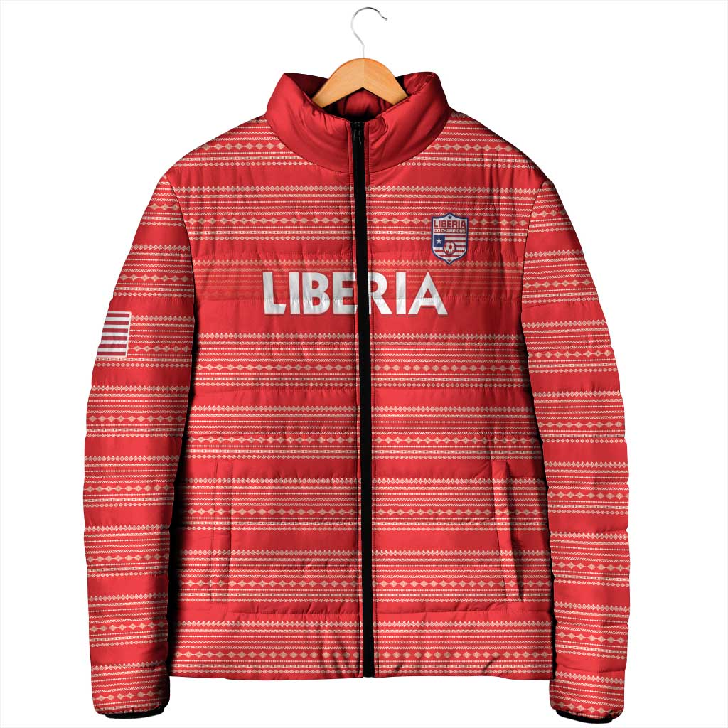 Custom Liberia Football Padded Jacket Women Red Jersey