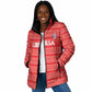 Custom Liberia Football Padded Jacket Women Red Jersey