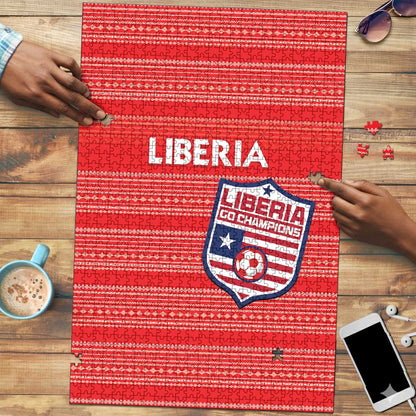 Liberia Football Puzzle Women Red Jersey