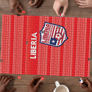 Liberia Football Puzzle Women Red Jersey