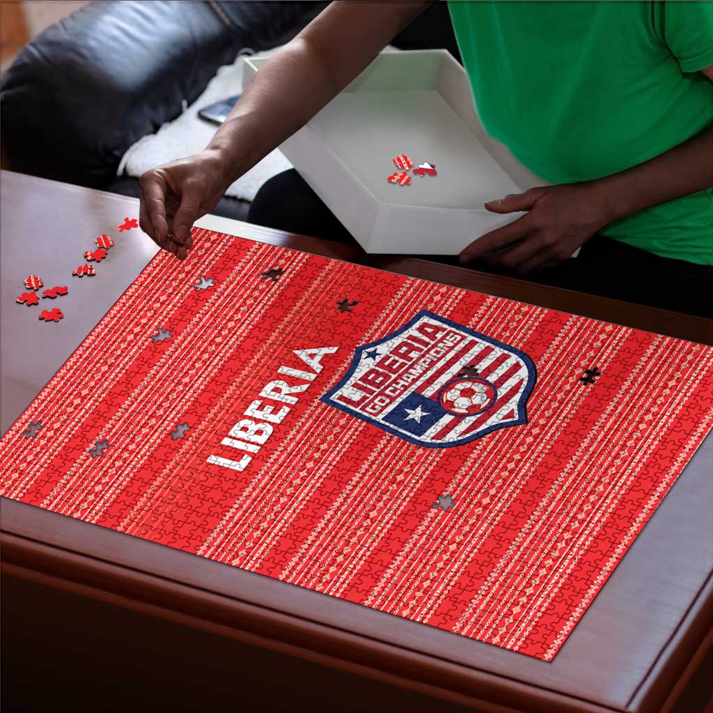 Liberia Football Puzzle Women Red Jersey