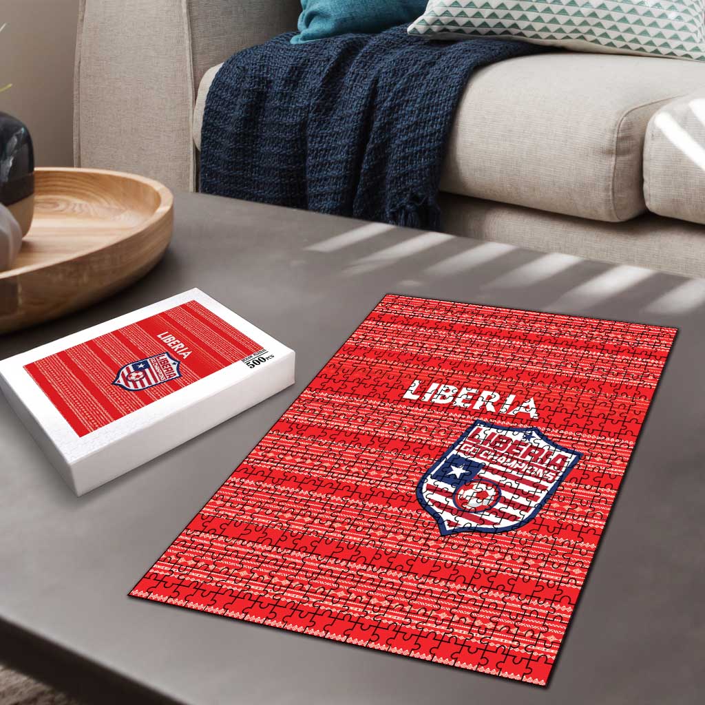 Liberia Football Puzzle Women Red Jersey